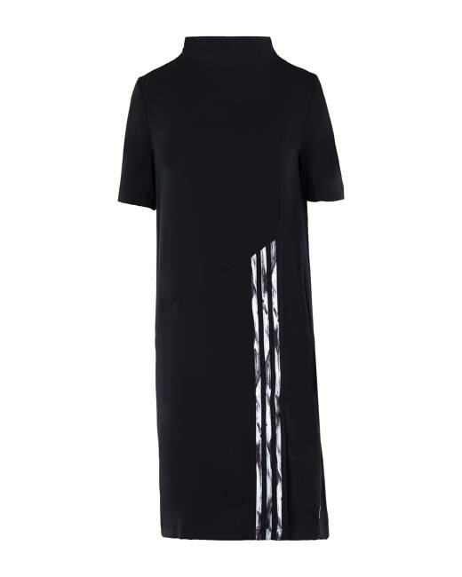 adidas Originals dungaree dress with gingham logo in black