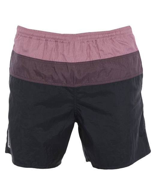 MYPASSA Women Solid Color Waistband Boy Leg Swimsuit Board Shorts with Briefs