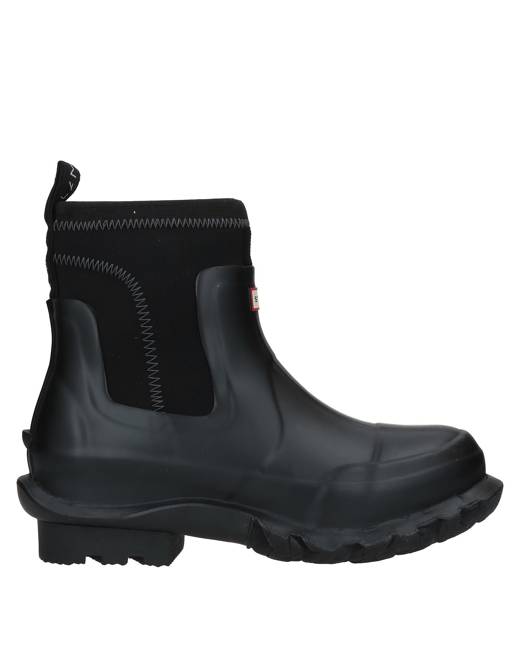 hunter ankle rain boots black