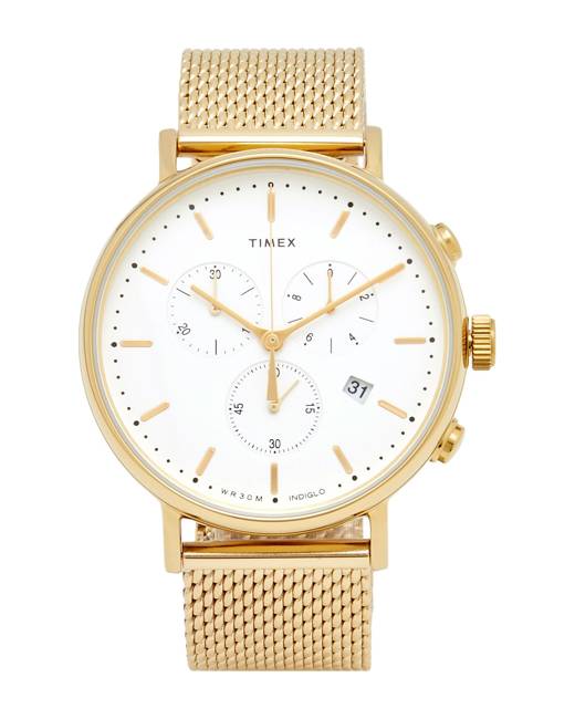 Timex gold chronograph on sale watch