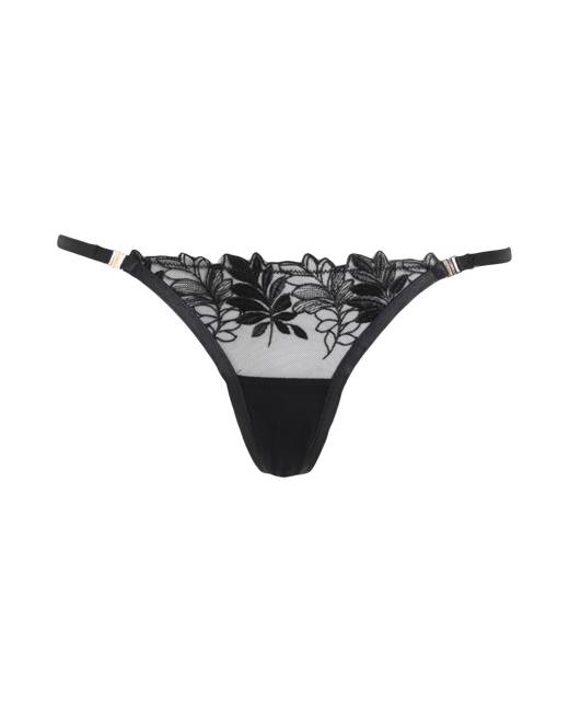 Bluebella Mandra mesh and strapping detail thong in black