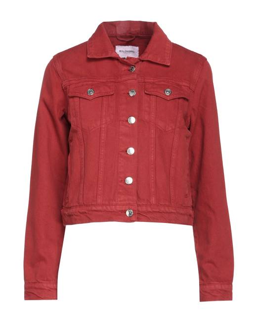 Red jean hot sale jacket womens