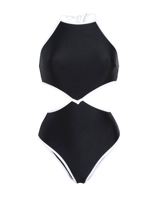 Topshop Maternity - knit swimsuit in monochrome-Multi