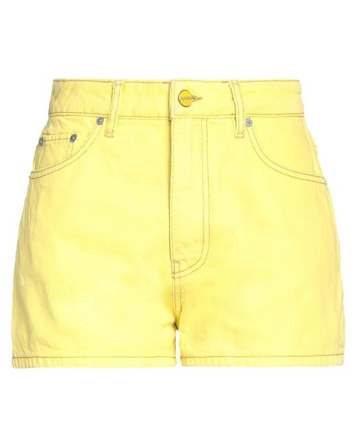 Shop Online Girls Lemon Yellow Denim Shorts at ₹523