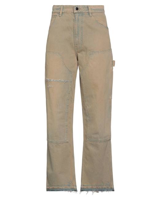 Urban Revivo high waisted linen pants with belt in beige