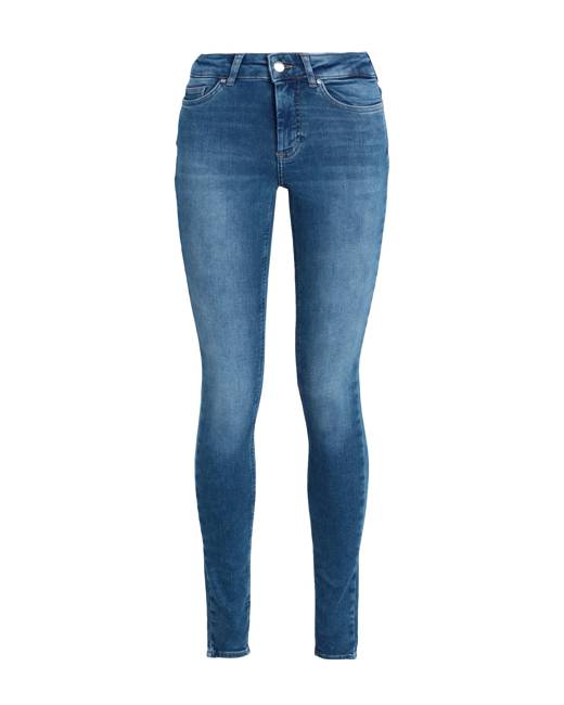 Only Blush skinny jeans with frayed hem in light blue