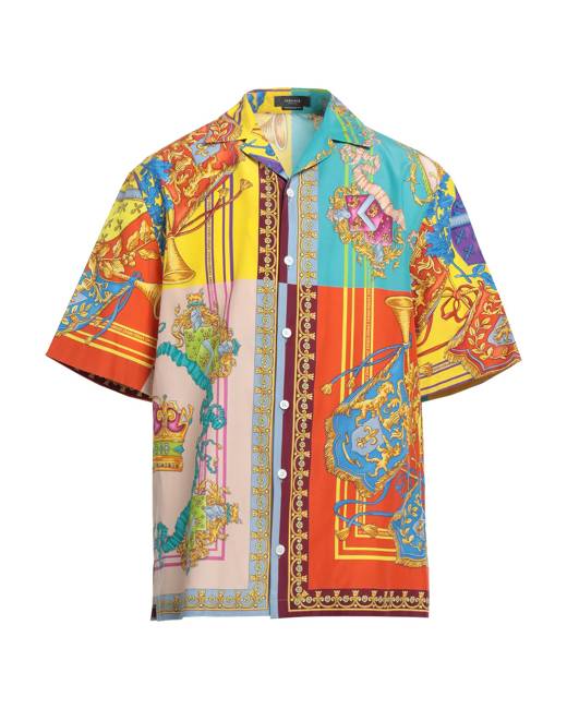 Versace - Boys Blue Le Maschere Print Silk Shirt