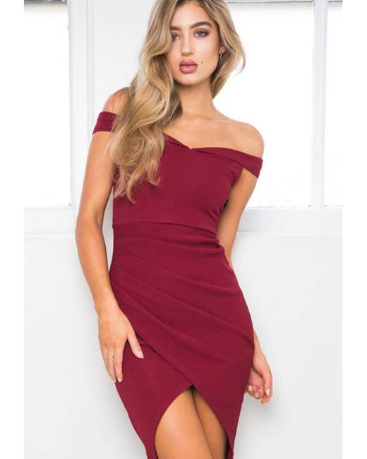 Showpo clearance maroon dress