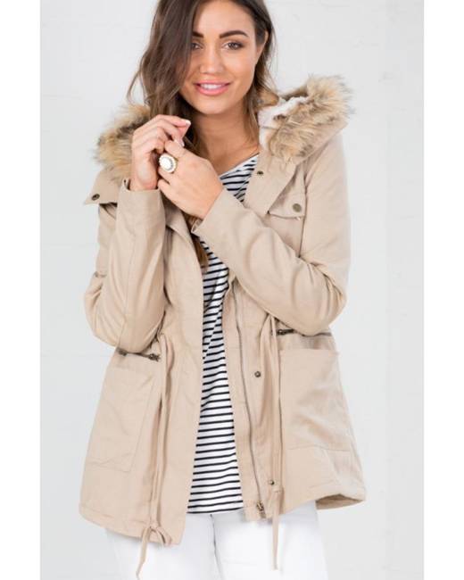 beige parka womens