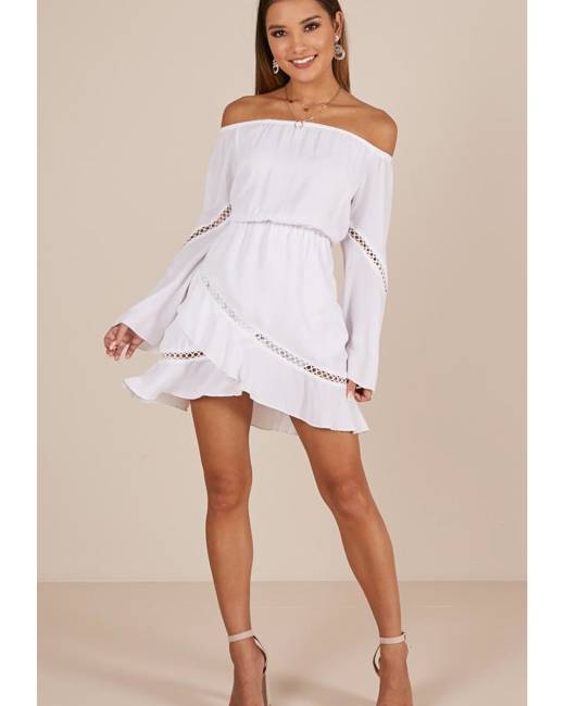 casual off shoulder white dress