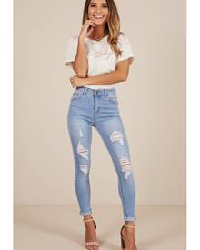 Showpo Patricia skinny jeans in light wash - 10 (M) Jeans