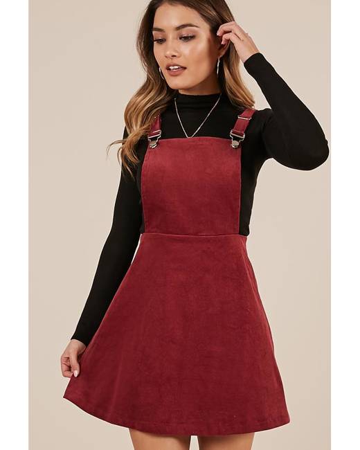 Red Women's Pinafore Dresses - Clothing ...