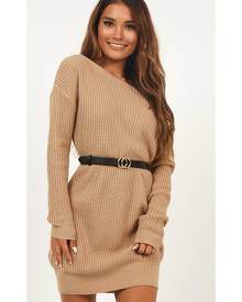 Bad diary Sweat Dress brown flecked casual look Fashion Dresses Sweat Dresses 