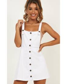 white pinafore dress