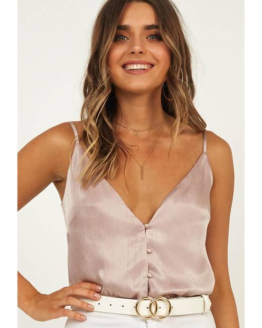 Love & Other things seamless cami strap bralet in chocolate brown