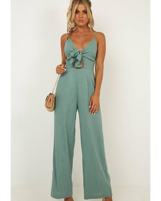 Anonyme Designers Satin Jumpsuit in Azure Blue Womens Clothing Jumpsuits and rompers Full-length jumpsuits and rompers 