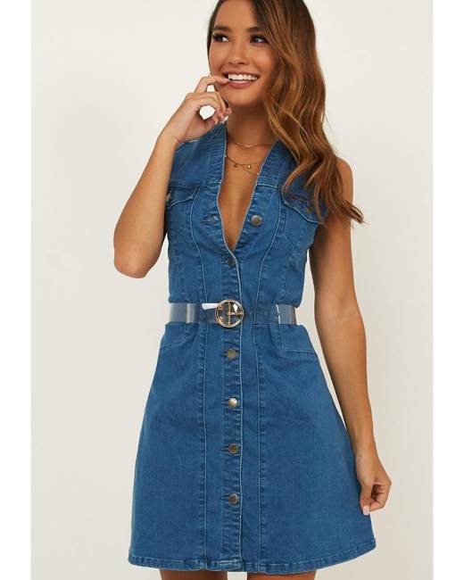 Button denim dress - Women | MANGO OUTLET USA