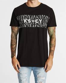 JET BLACK NEW Kiss Chacey Kiss Chacey MENS RENNEN STEP HEM TEE 