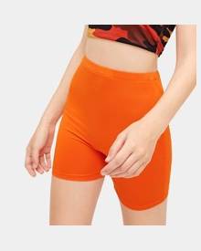 ROMWE Neon Orange Biker Shorts