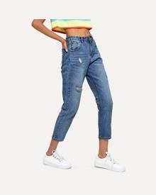 ROMWE Ripped Cropped Carrot Jeans