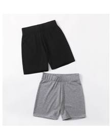 ROMWE 2pcs Solid Biker Shorts