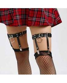 2pcs Heart Decor Garter Belt