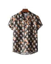 ROMWE Guys Star All Over Print Shirt