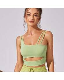 ROMWE Cut Out Detail Double Straps Cami Top