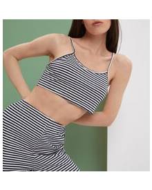 ROMWE Striped Print Cami Crop Top