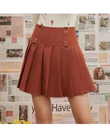 Hard Tail Knee Length A-Line Skirt with Rolldown Waistband