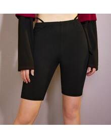 ROMWE Solid Biker Shorts