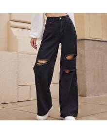 Women's Flare Jeans at ROMWE - Clothing