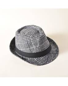 ROMWE Houndstooth Pattern Fedora Hat