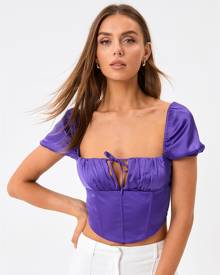 Glassons Puff Sleeve Tie Front Blouse