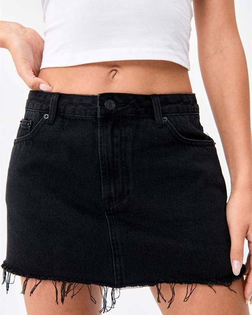 Black denim skirt clearance glassons