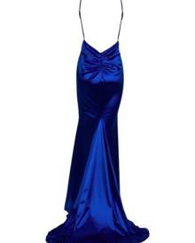 Honey Couture MILEE Blue Low Back Mermaid Evening Gown Dress Honey Couture MILEE Blue Low Back Mermaid Evening Gown Dress