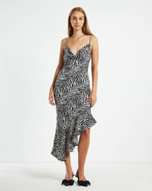 Charlie Holiday - Gp Bahama Midi Dress Zebra Black