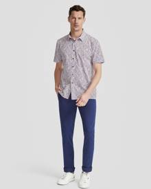 Oxford - Leyton Geo Print Short Sleeve Shirt - Shirts & Polos (Blue Print) Leyton Geo Print Short Sleeve Shirt