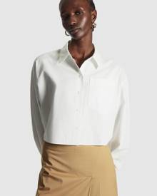 COS - Cropped Poplin Shirt - Tops (White Light) Cropped Poplin Shirt