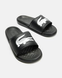 Lacoste - Croco Dualiste   Men's - Slides (Black & White) Croco Dualiste - Men's