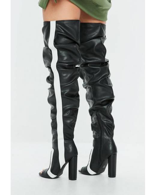 missguided black knee high boots