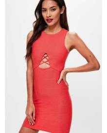 Missguided Bandage Cut Out Lace Up Bodycon Dress