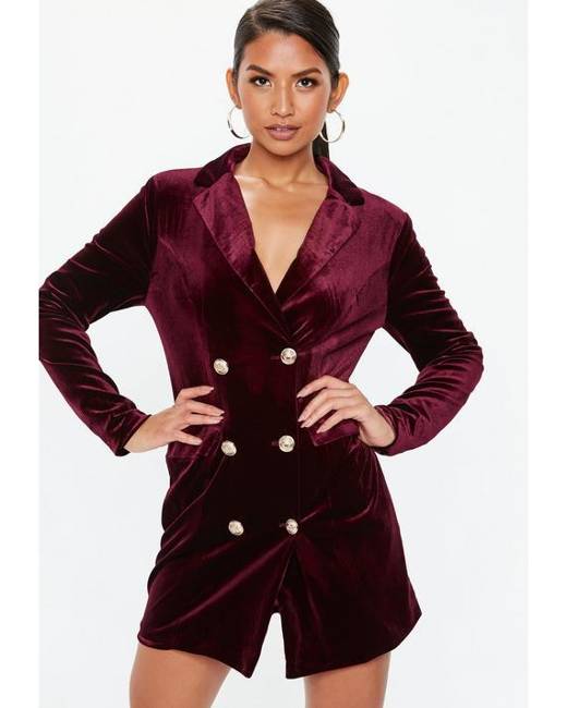 missguided velvet blazer dress