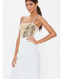 Missguided Square Neck Sequin Bodysuit