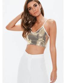 Missguided Sequin Cami Crop Top