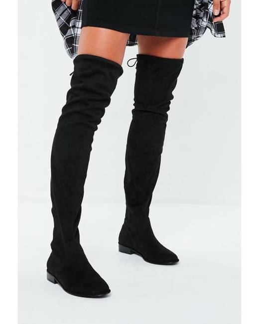 missguided black knee high boots