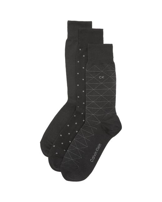 Calvin Klein Underwear 3 Pack Geometric Crew Socks Calvin Klein Underwear 3 Pack Geometric Crew Socks