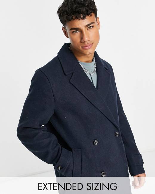 egara modern fit double breasted bib peacoat navy