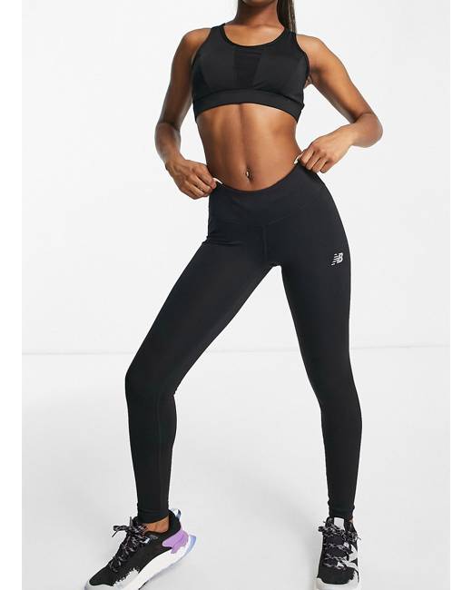 New Balance Relentless leggings in black with contrast waistband -  exclusive to ASOS