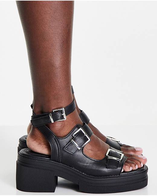 Chunky platform sale buckle sandals